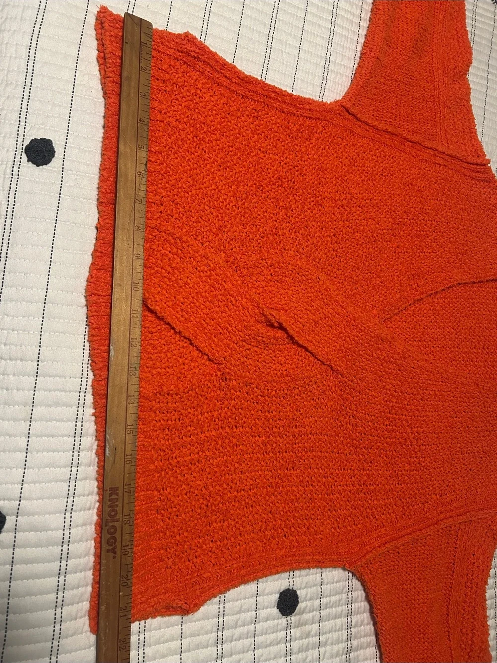Free People Coco V-neck Sweater Oversized Chunky Orange Fall Boho Women Medium M